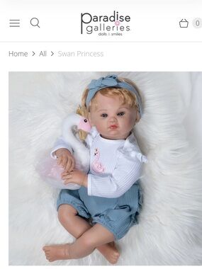 Paradise Galleries Swan Princess Lifelike Baby Doll with Accessories